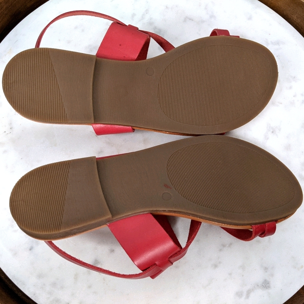 Red Strappy Sandals - Picture 3 of 9